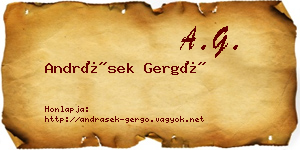 Andrásek Gergő névjegykártya